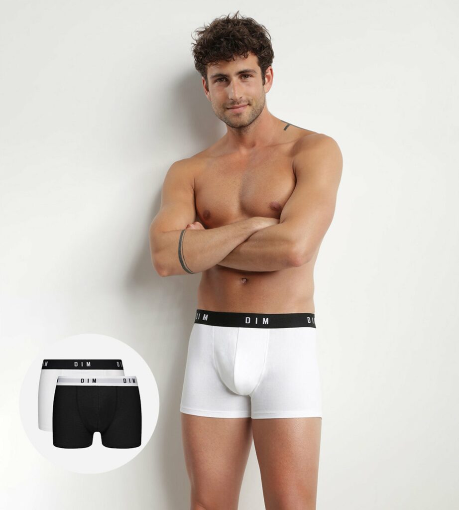 DIM boxer noir/blanc x3